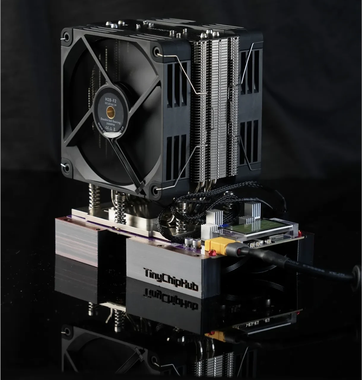 Zyber 8G premium cooling configuration on acrylic stand